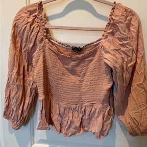 Women's Mauve Smocked Top